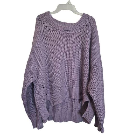 Altar'd State Women's Lavender Cotton/Acrylic Chunky Knit Oversized Sweater - Picture 1 of 9
